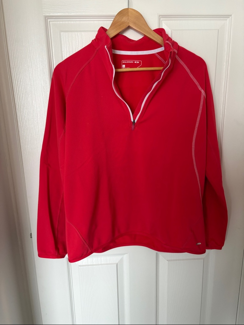 Salomon Red Athletic Half-Zip Pullover with White Trim